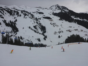 Skiing in damuels warth and diedamskopf